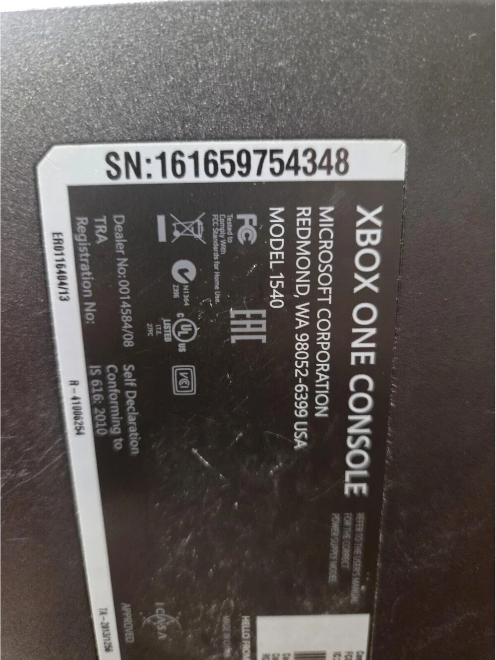 Microsoft Xbox One Console 1540 Black HDMI Wi-Fi Home Video Game System USB